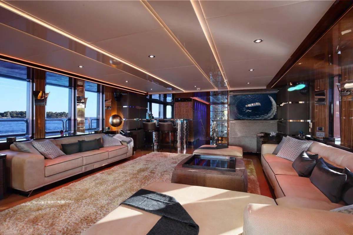 Sky lounge on the Benetti luxury yacht in Dubai