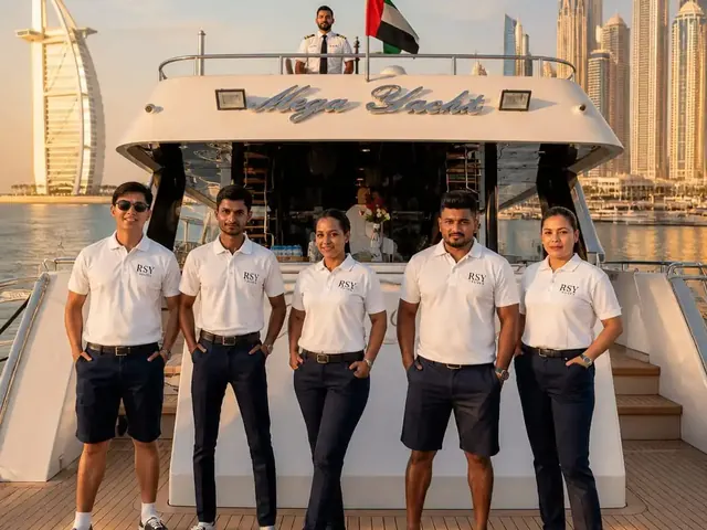 Licensed captain and crew on a luxury yacht charter Dubai