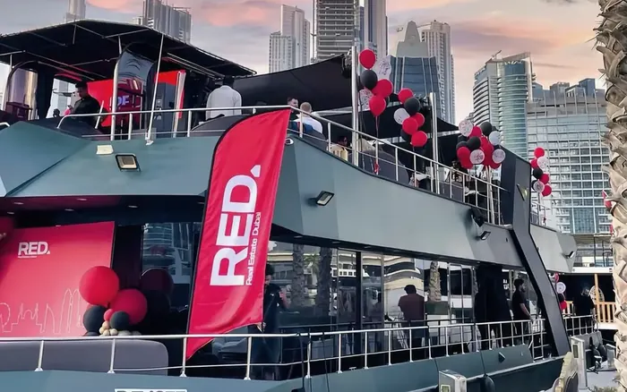 Corporate branding on a luxury yacht charter Dubai