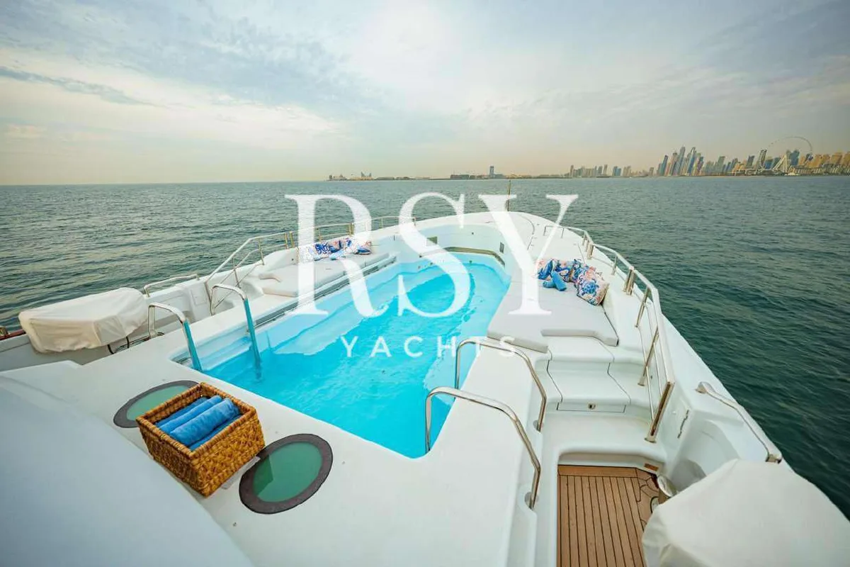 Jacuzzi deck on the Thunder luxury yacht in Dubai